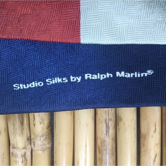 EUC VINTAGE RALPH MARLIN 1998 Red/White/Blue w/Star TEXAS Flag 100% Silk Tie - Picture 6 of 10